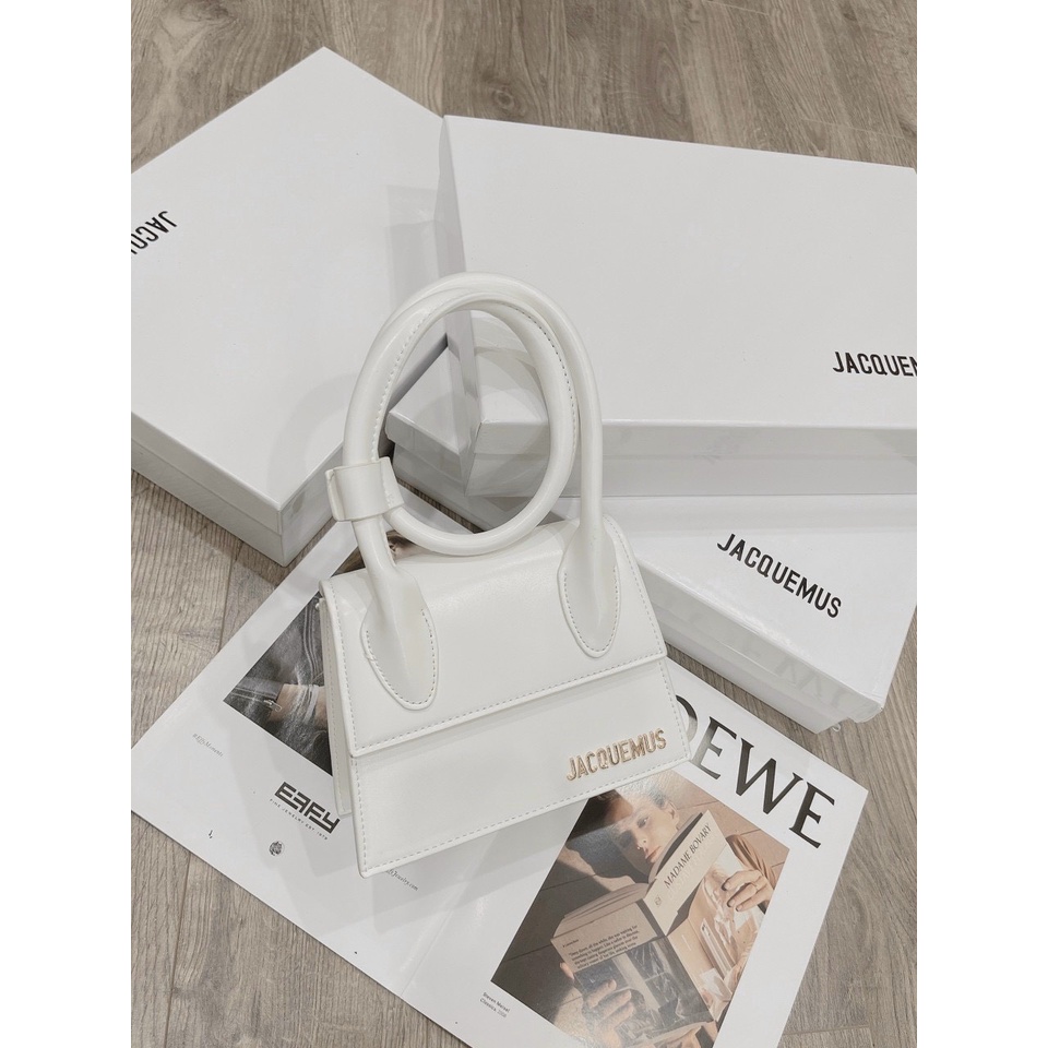 Túi Xách Jac.quemus Quai Xoắn size 19cm màu Trắng