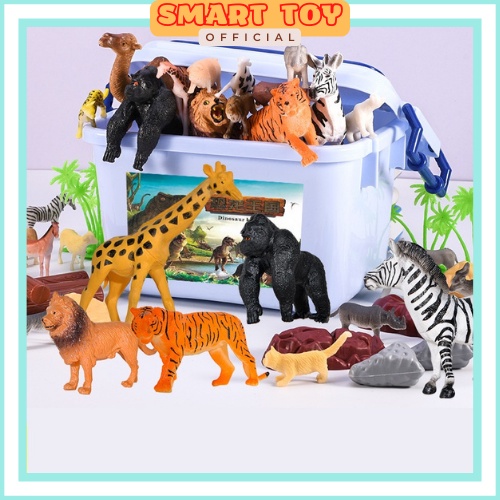 Bộ đồ chơi mô hình động vật 58 chi tiết cho bé khám phá, đồ chơi giáo dục cho bé yêu