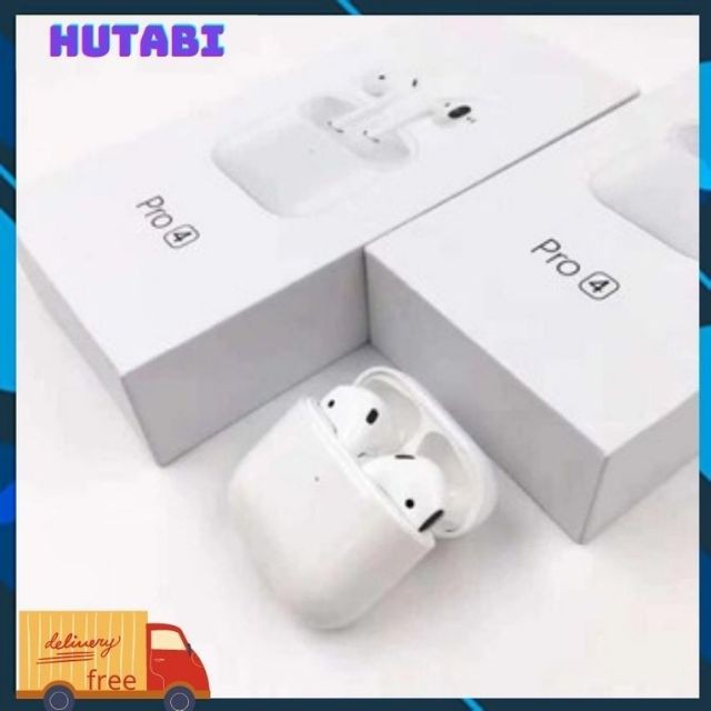 [ BEG SALE ] Tai Nghe Bluetooth Không Dây Pro4 5.0 Theo Phong Cách  iphone. Bass Cực Chuẩn, Trầm Bống HUTABI- HUNGZADUNG