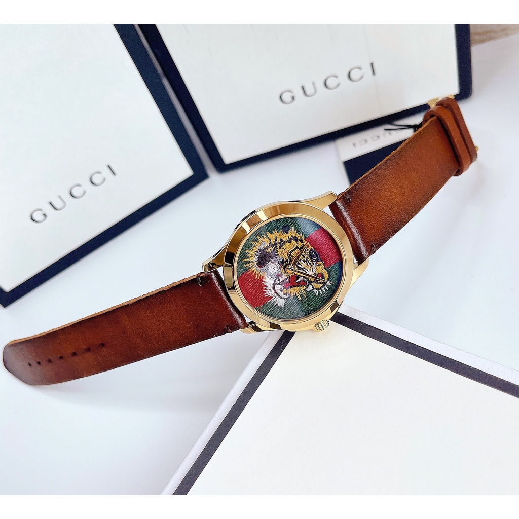 Đồng hồ nữ chính hãng Gucci G-Timeless-Máy pin-Kính cứng