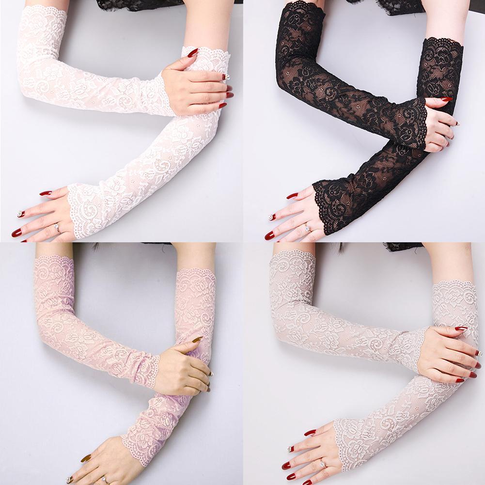 Găng Tay Dài Chống Nắng/Tia UV Phối Ren Thời Trang Cho Nữ O8P8