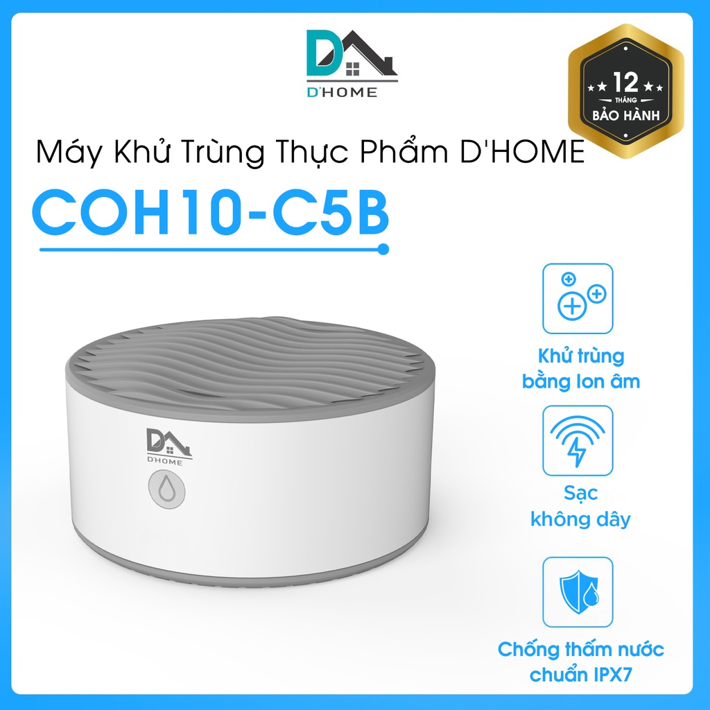 Máy khử trùng thực phầm D'Home COH10-C5B. Khử trùng và làm sạch rau củ quả, thịt cá và đồ dùng nhà bếp - Hàng Chính Hãng
