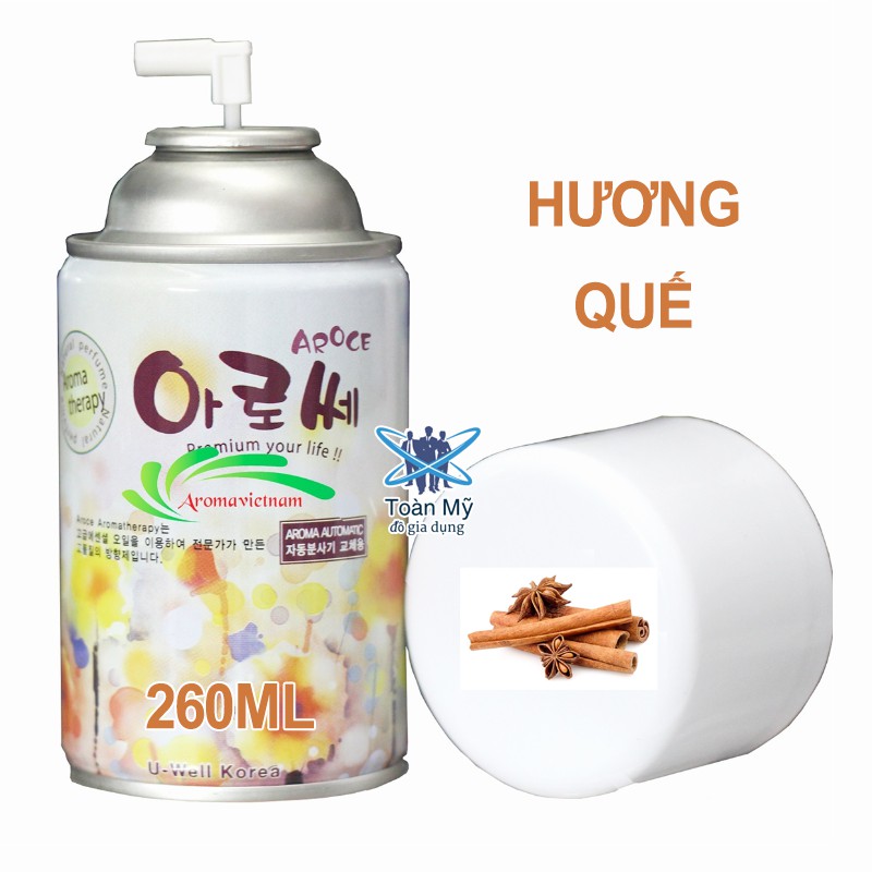 Bình xịt thơm phòng cho máy xịt tự động Aroma - Hương Quế, 260ML, Hàn Quốc