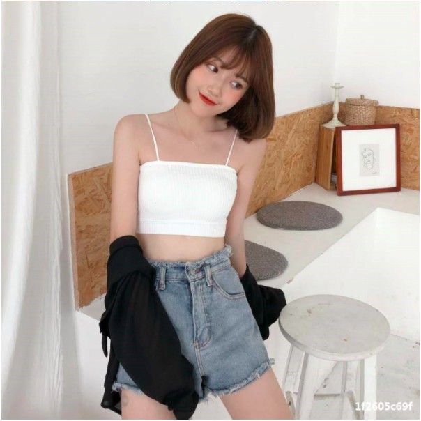 Áo bra quây croptop nữ 2 dây cá tính gợi cảm freesize 37-60kg LAVENUSA AL16