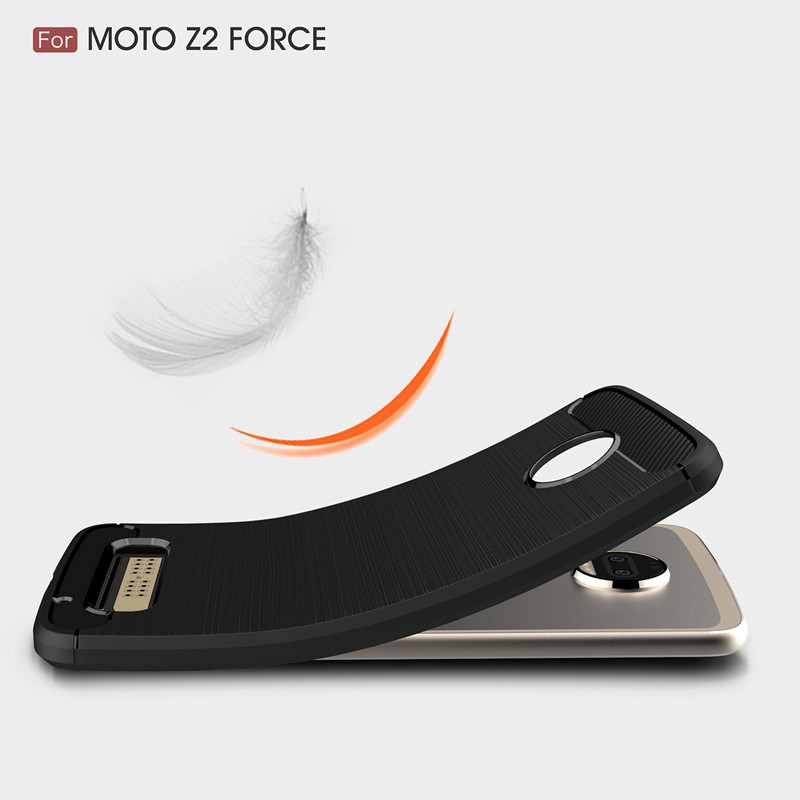 Ốp điện thoại silicon Motorola Moto Z2 Force thiết kế phủ sợi carbon cao cấp