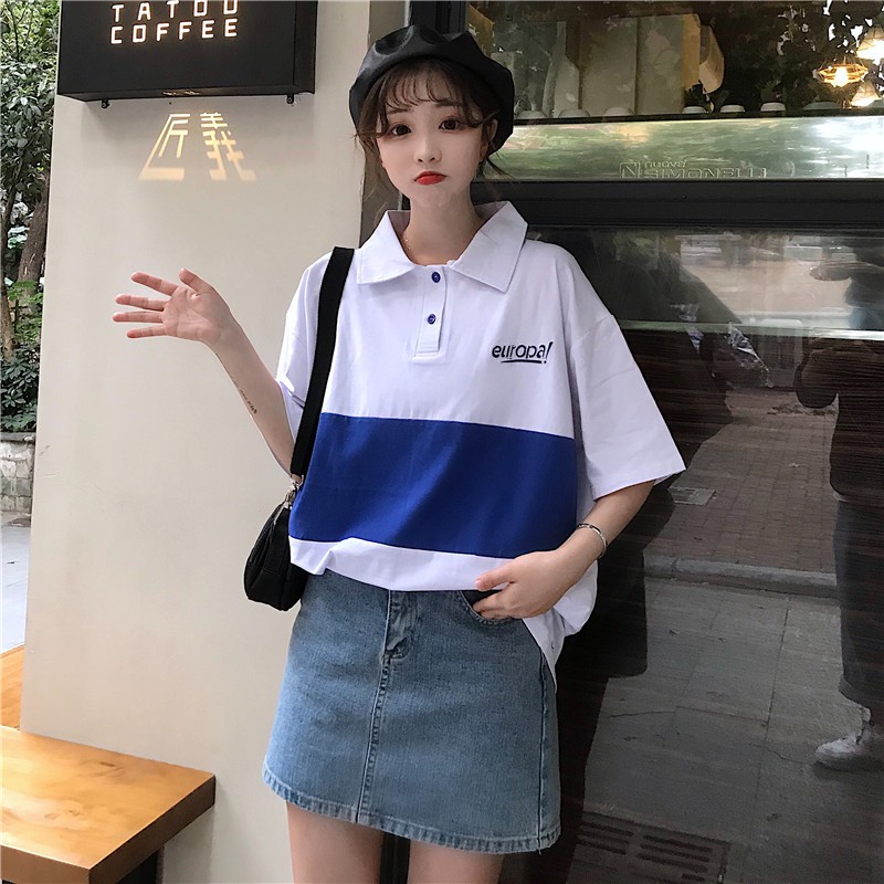 Áo polo tay lỡ unisex NEWROPA phong cách ulzzang Hàn Quốc Hồng Kông - PL02 | BigBuy360 - bigbuy360.vn