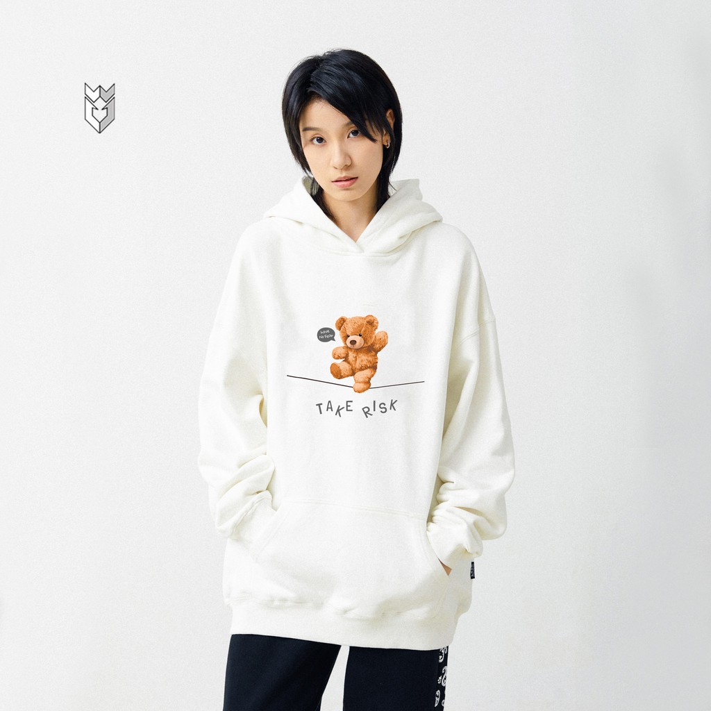 Áo Hoodie dài tay form rộng Gấu (take risk) Unisex nam nữ - GW Shop