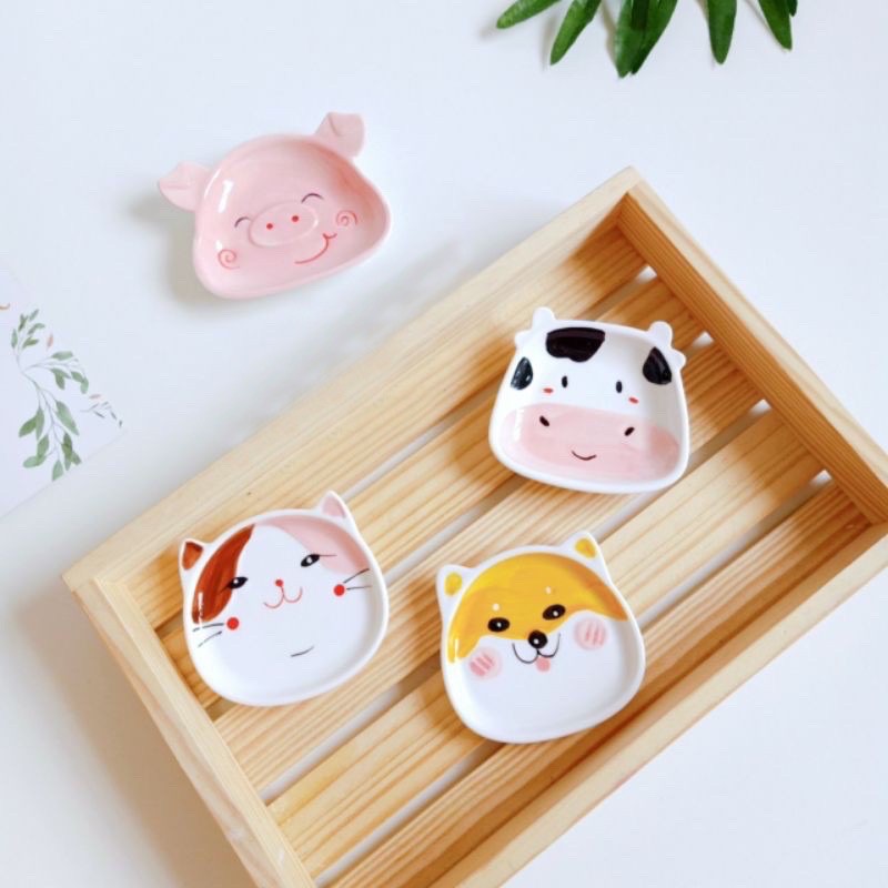 Đĩa sứ hình con vật dễ thương cho bé ăn dặm - Bát chén sứ
