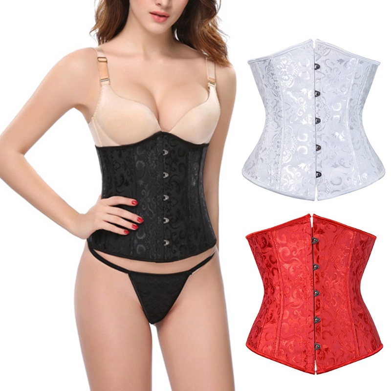 Đai Nịt Bụng Corset Màu Trắng / Đen / Đỏ Phong Cách Gothic