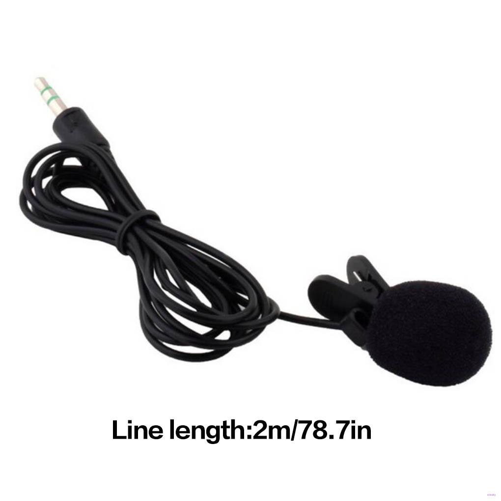 Mobile Phone Audio Recording Clip-on Type Mini Microphone Interview 3.5mm Collar Lapel Mic, 1pc