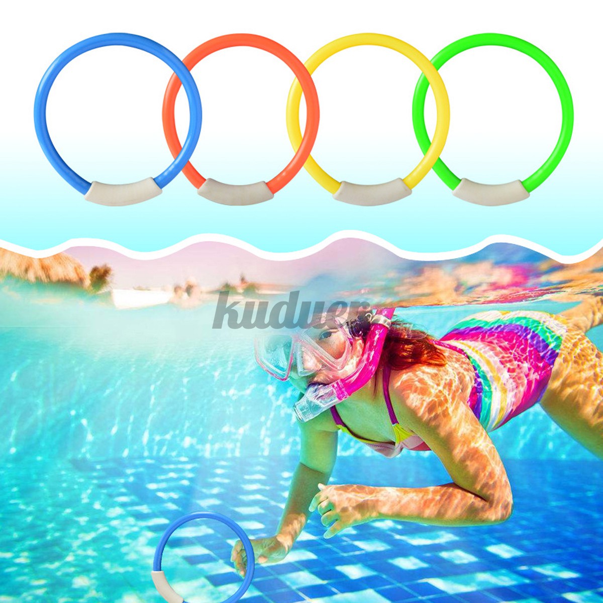 34 PCS/Set Child Summer Underwater Swimming/Diving Pool Toys, Diving Rings, Torpedo With Underwater Treasures Gift Set