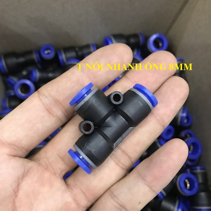 Đầu cút nối nhanh chữ T cho ống 8mm