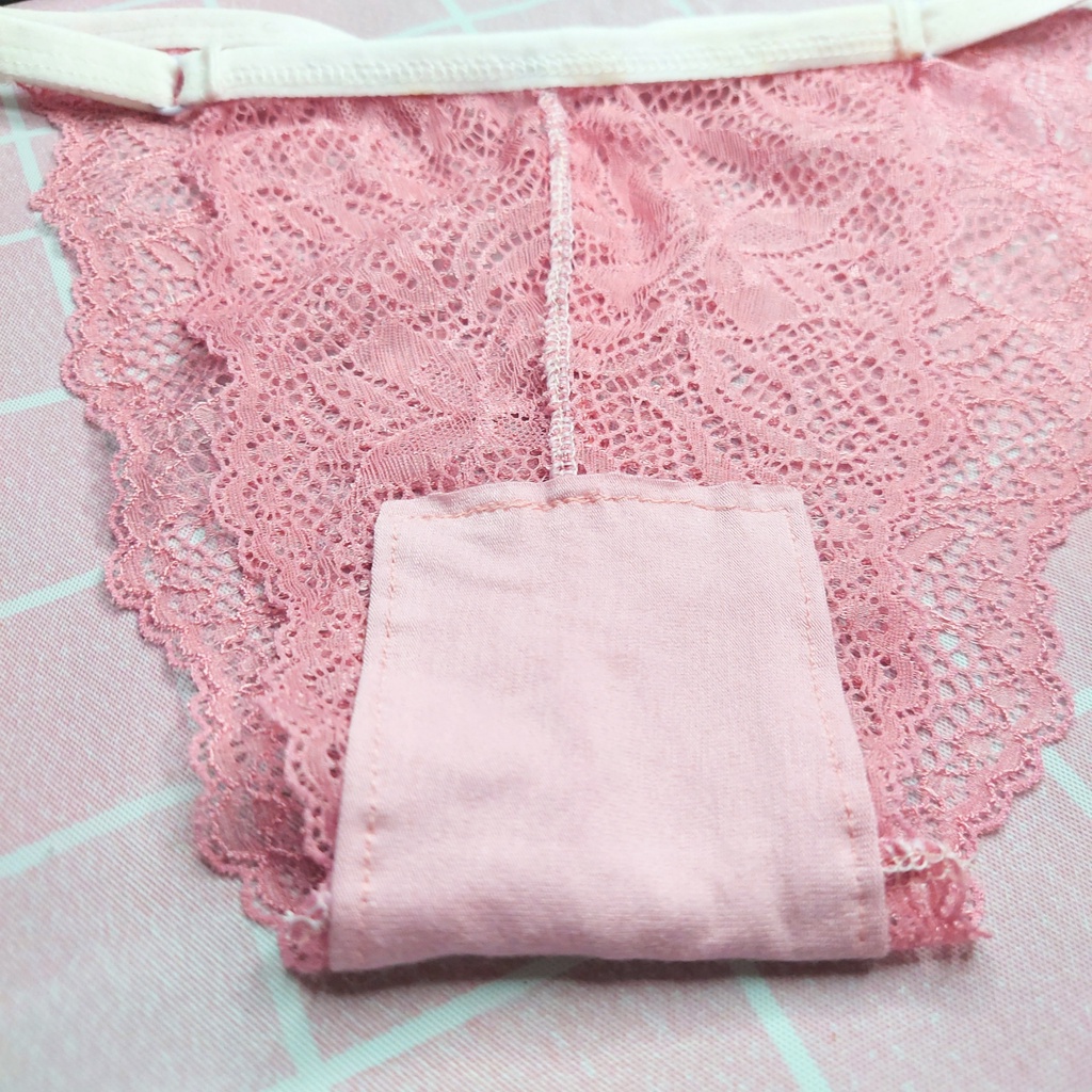 Bộ đồ lót nữ ren, bralette sexy không gọng mút mỏng Hồng (form lớn) SB05 [95's House]