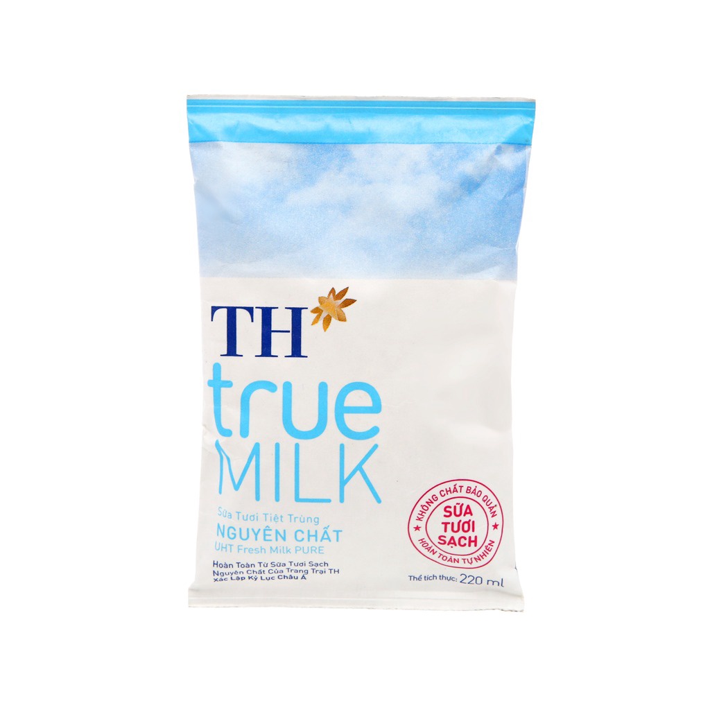 Sữa TH True Milk/ Sữa Tươi Tiệt Trùng Ít Đường/ Có Đường/ Nguyên Chất Bịch 220ml