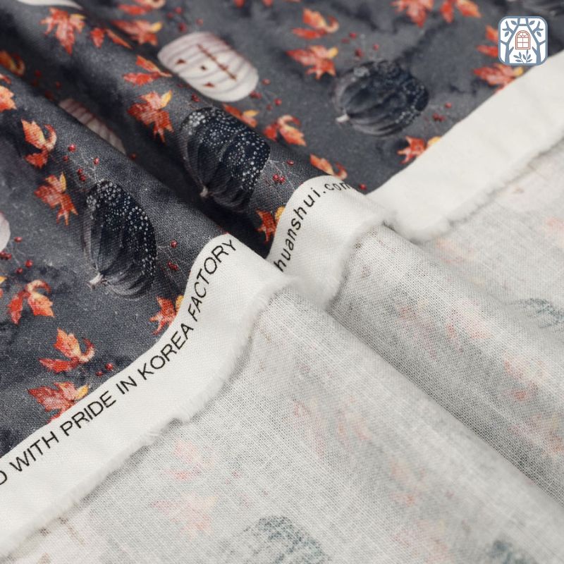 CS21-78 Vải cotton 100% tự nhiên🍒Chuanshui🍒khổ vải 145cm, Halloween Bầu trời đêm  - vải đẹp handmade