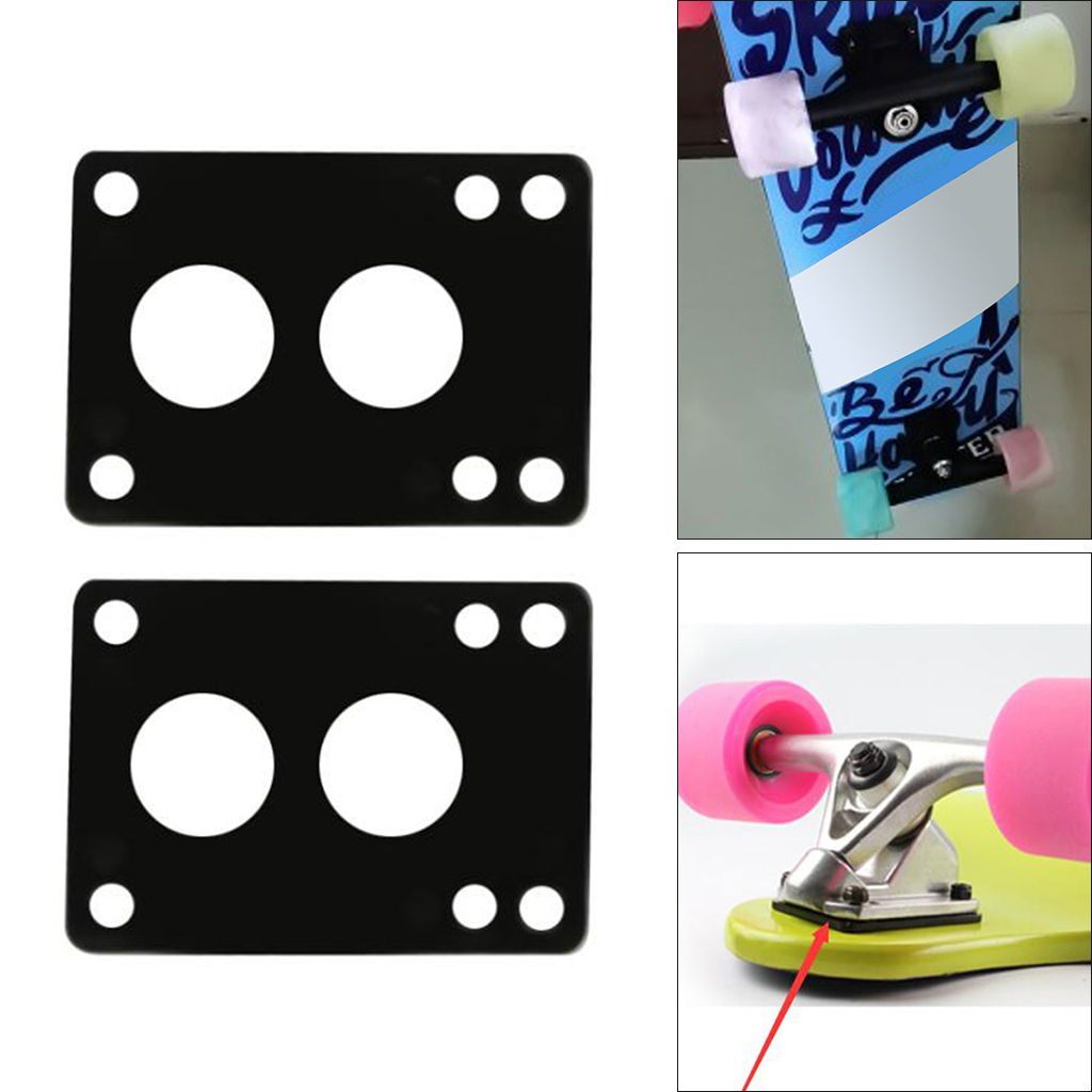 Bubble Shop61 Skateboard Riser Pads Pair of Risers Longboard Shock Pads Black 3mm