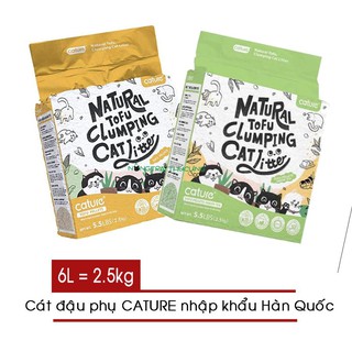 Cát đậu phụ CATURE Hàn Quốc 6L-20L - Cát vệ sinh cho mèo