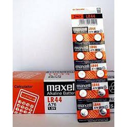 Vỉ 1 viên pin cúc áo Maxell 1.5V LR44 (A76, AG13)