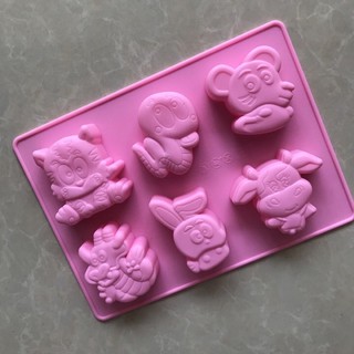 Khuôn silicon 12 con giáp 3d ( mỗi khuôn có 6 con)