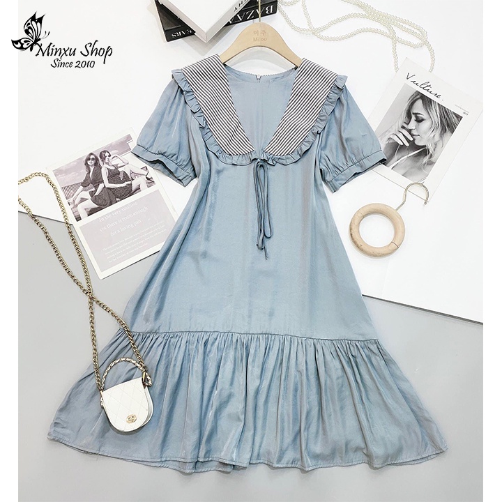 Váy dáng xuông đuôi cá thiết kế tiểu thư sang chảnh, đầm dự tiệc, đi chơi, đi học nữ tính, nhẹ nhàng Minxu shop VAY05