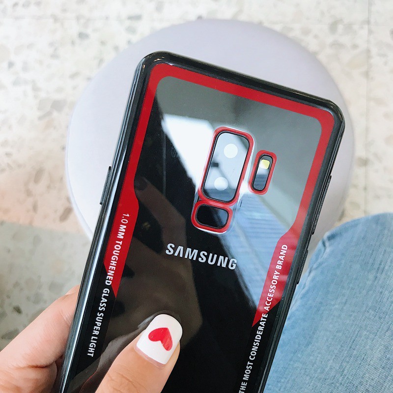 Ốp điện thoại Samsung Galaxy A8 Plus A7 A5 2018 chất liệu nhựa cứng trong suốt viền cạnh trẻ trung sang trọng