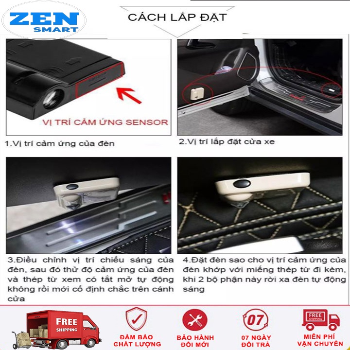 Đèn Logo Cửa Xe Hơi Đèn Led Chiếu Cửa Ô Tô, Chiếu Logo