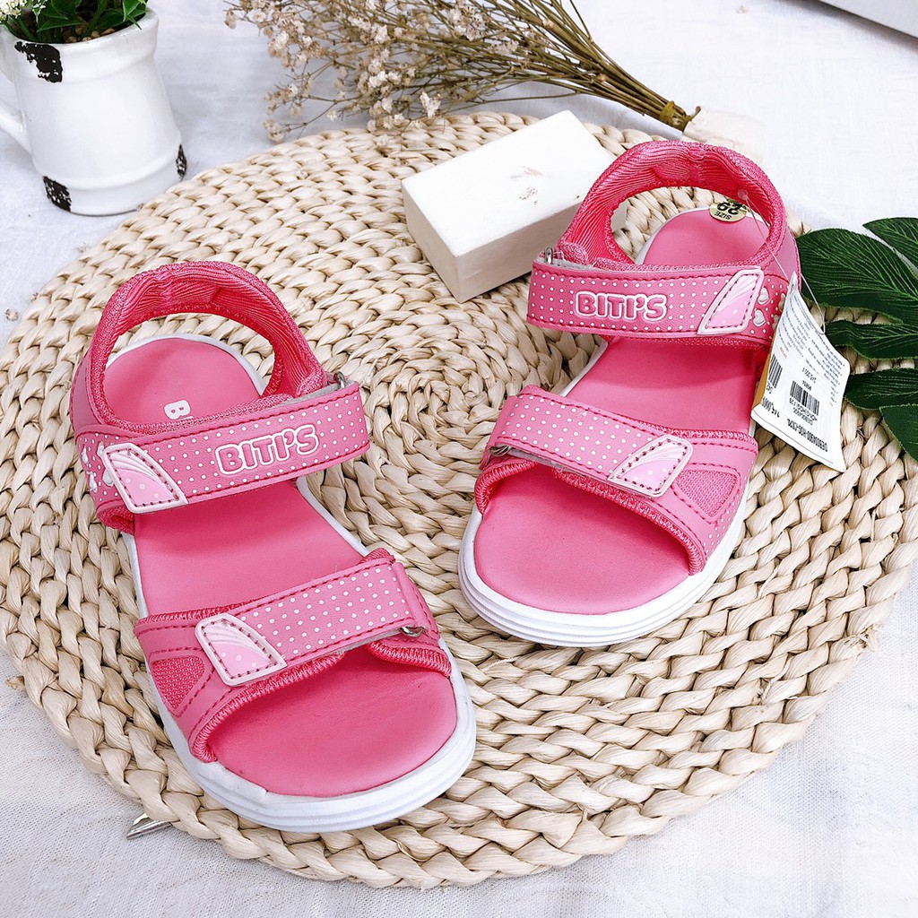 Sandal bé gái Size 28-37 Dép quai hậu bé gái họa tiết lá cách điệu, quai dán DEB004900