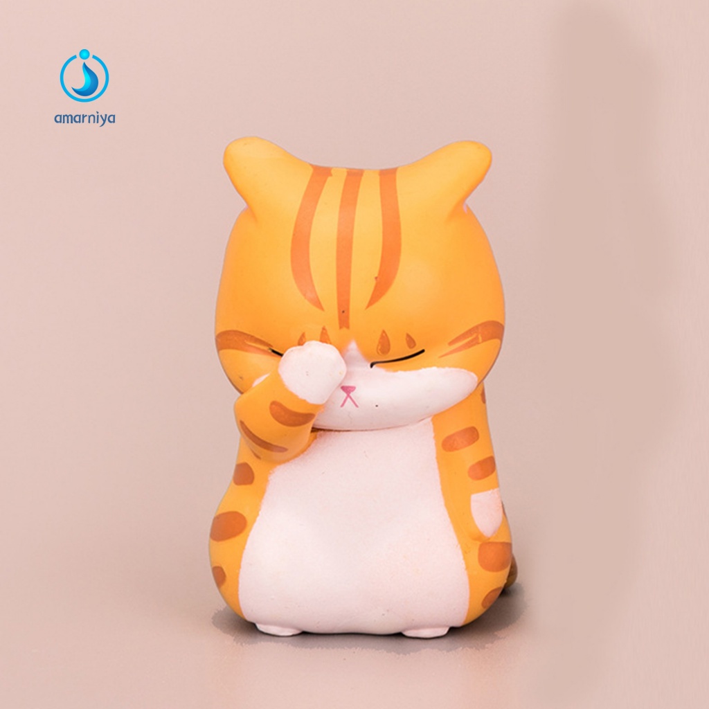 Tượng Mèo Bằng Nhựa Màu Sắc Tươi Sáng Trang Trí Nhà Cửa