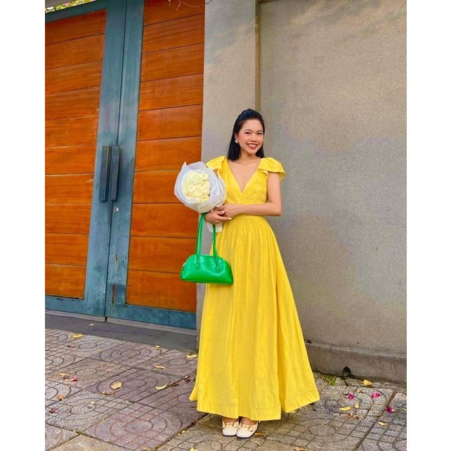 Đầm maxi tay cánh tiên hở lưng 3M (có bigsize)