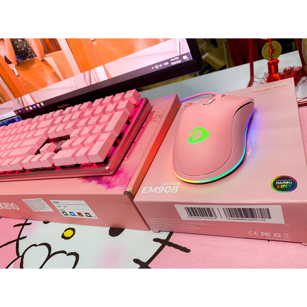 Bàn phím cơ màu hồng DAREU EK810 - Led Pink - Bàn Phím Gaming Chính Hãng- Máy Tính TT