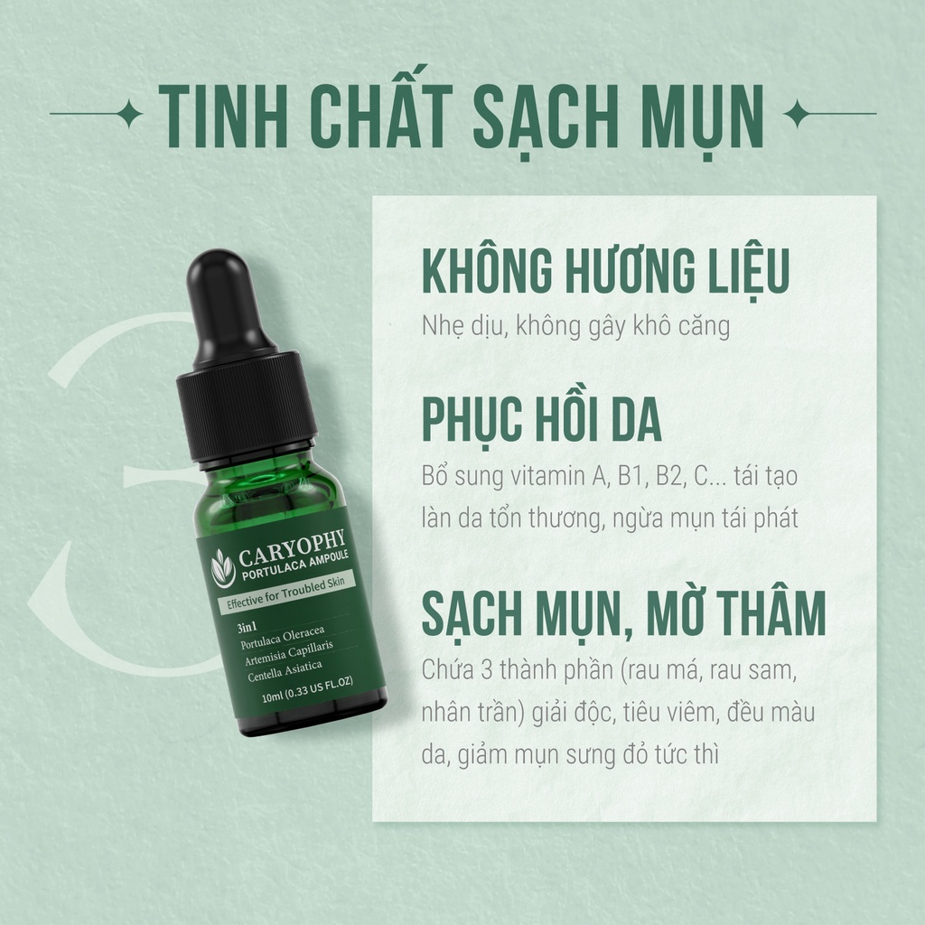 [Chai 30ml] Tinh chất giảm mụn Caryophy Portulaca Ampoule 30ml (+deal 0đ)