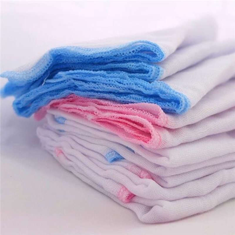 ( Set 10c 2 Lớp) Khăn Sữa Xô Trắng Xuất Nhật Cao Cấp Loại 2 Lớp Thấm Hút Tốt, Dùng Lau Sữa Lau Mặt Cho Bé