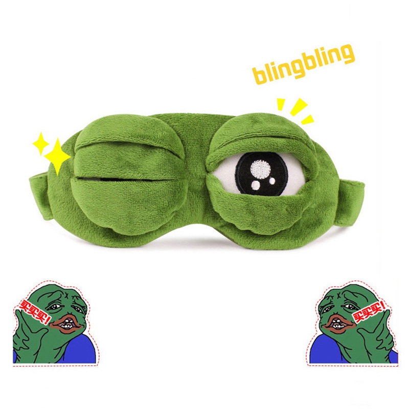 Miếng bịt mắt khi ngủ in kiểu mắt chú ếch 3D dễ thương