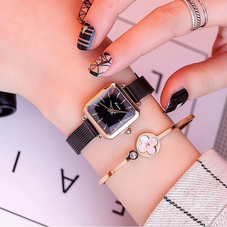 Đồng hồ nữ Kimio 6236 hàng chính hãng dây kim mặt vuông sang trọng | BigBuy360 - bigbuy360.vn