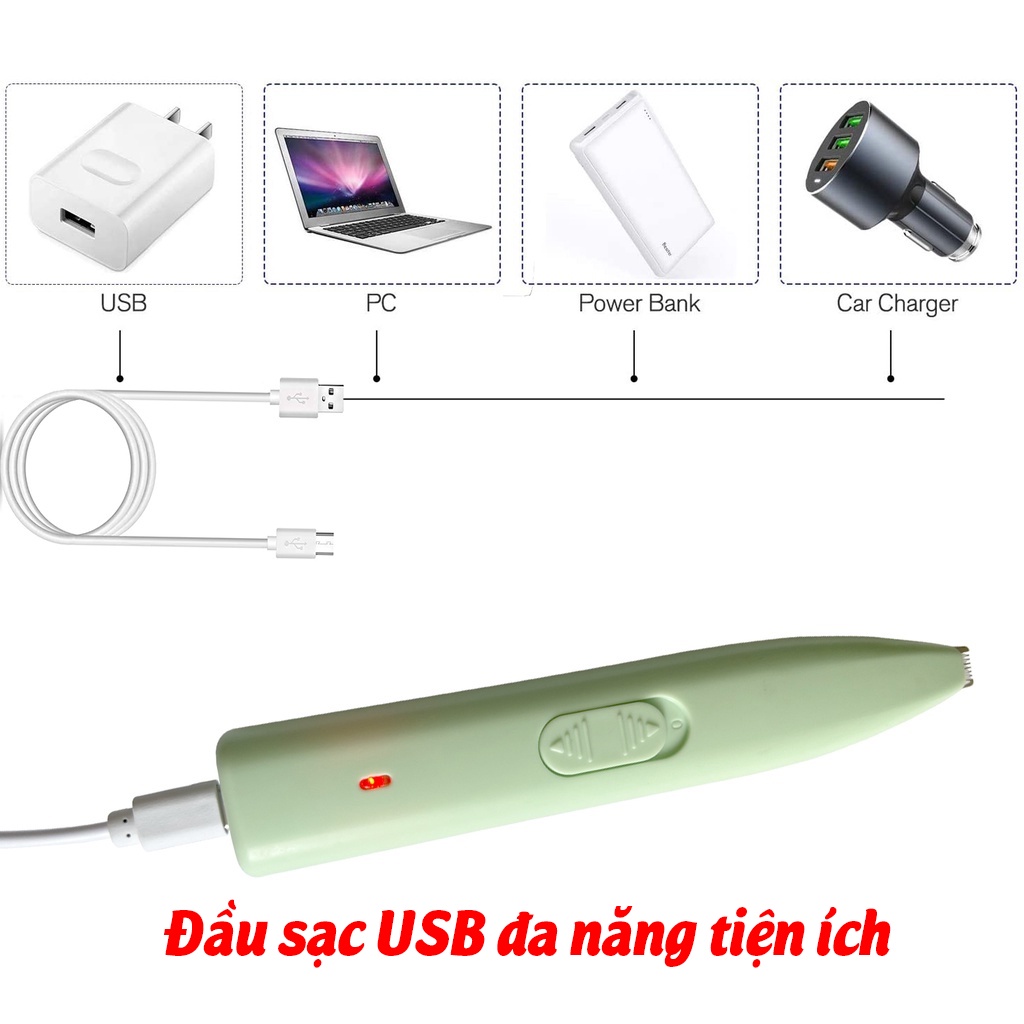 COMBO tông đơ cắt tỉa cạo lông cho chó mèo động vật thú cưng tiếng ồn thâp nhập khẩu cao cấp