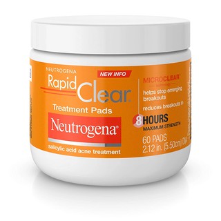 Hộp 60 Miếng Khăn Lau Mặt Ngừa Mụn Neutrogena Rapid Clear Acne Face Pads (Mỹ)