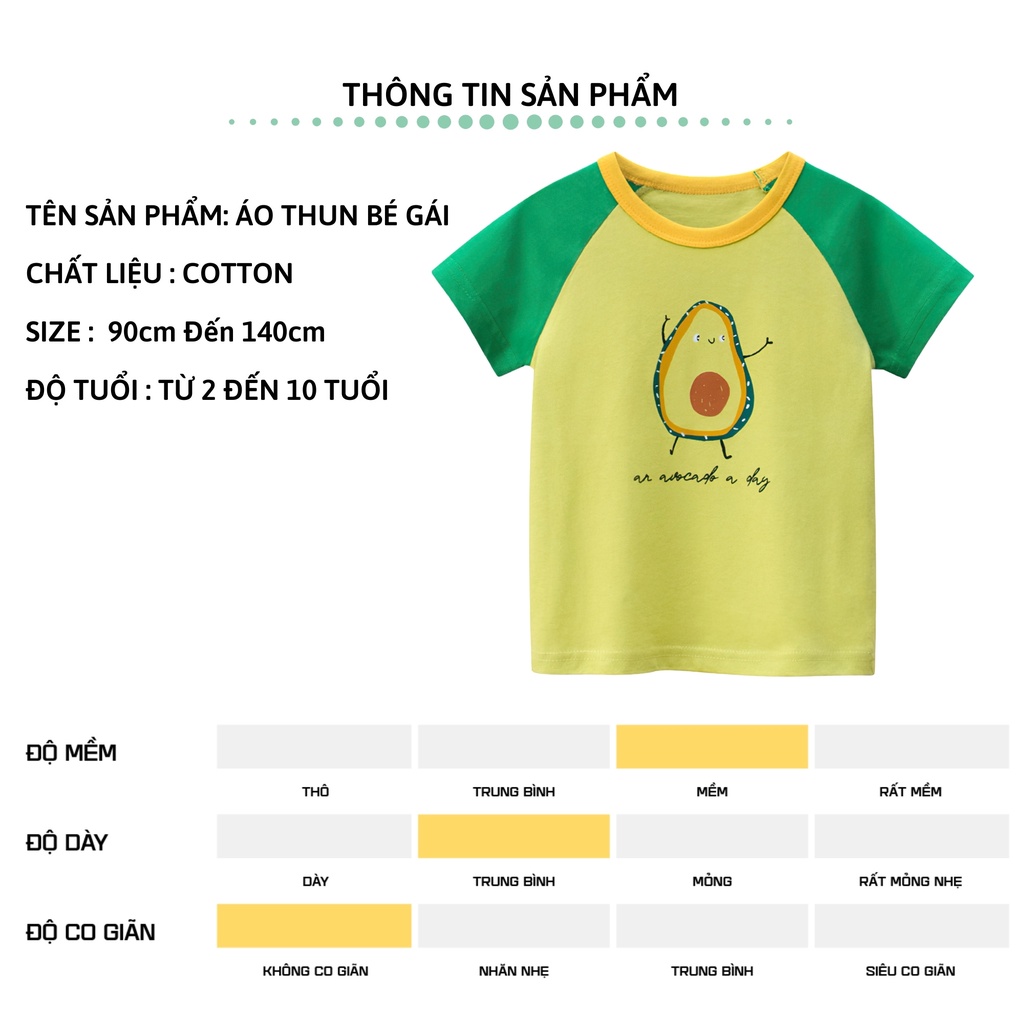 Áo thun bé gái ngắn tay 27Kids 27Home áo cộc nữ 100% Cotton cho trẻ từ 2-10 tuổi GSTS9