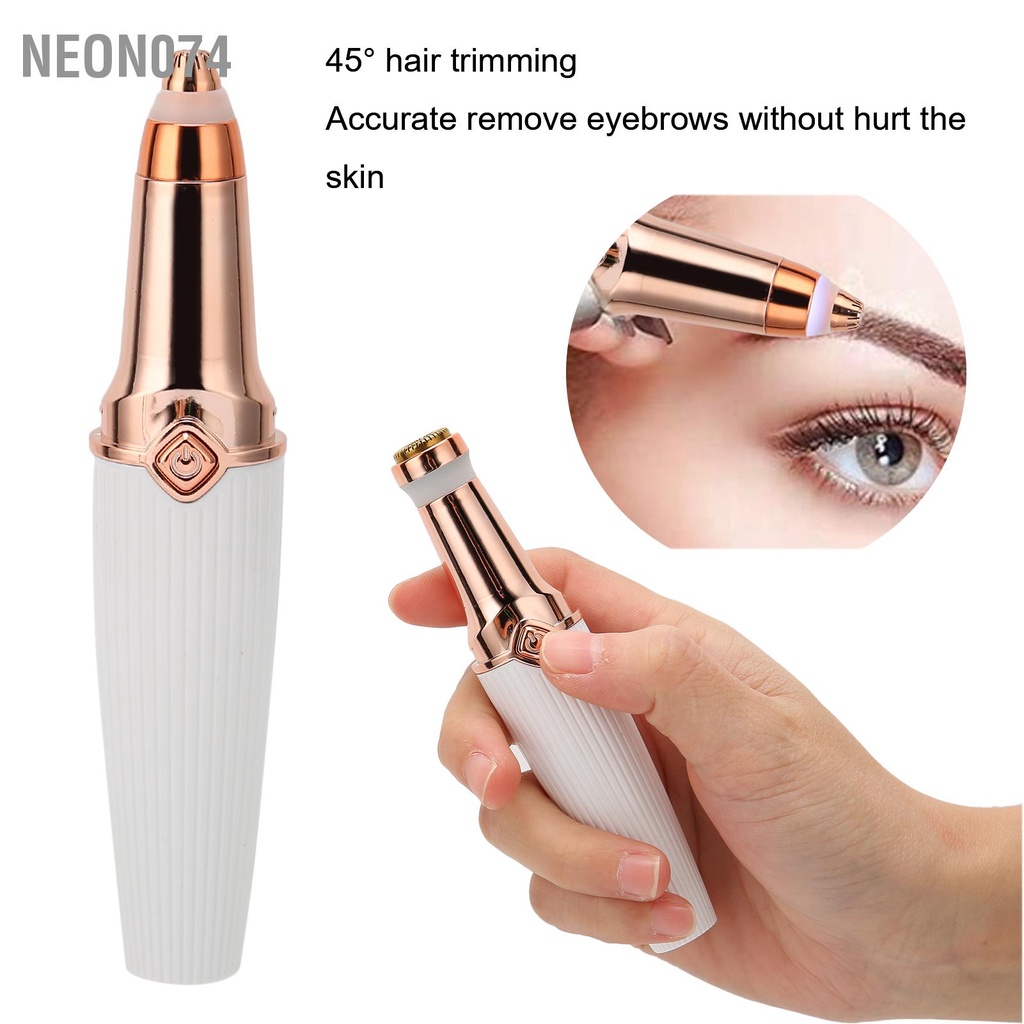 Neon074 Máy Tẩy Lông Triệt Lông Mày 2 Trong 1 Mini Sạc Pin Có Tích Hợp Đèn không đau
