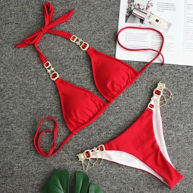 Bikini/ Đồ bơi 2 mảnh đính hột hột xoàn siêu sang chảnh (nhiều màu)