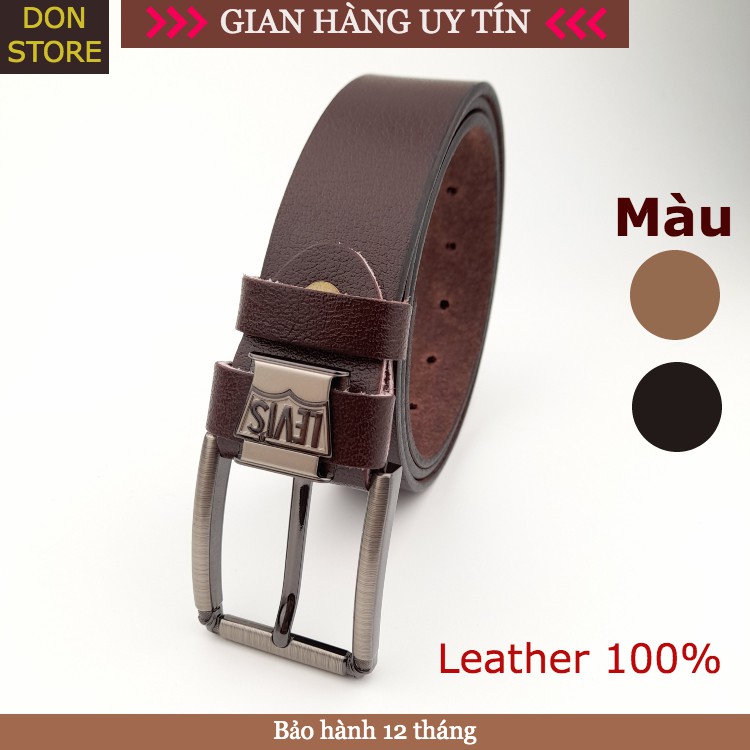 Thắt Lưng Nam Da Bò Thật 100% Đầu Khóa Kim Đồng Đúc Cao Cấp( Siêu Bền). Giao Full Hộp Bảo Hành 12 Tháng