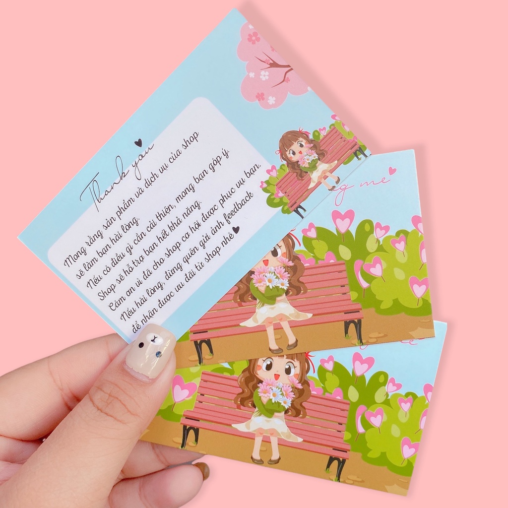 [Clip thật] COMBO 100 Card cám ơn, thiệp cảm ơn hoặc Thank you card dành riêng cho shop bán hàng dùngđể tặng khách hàng