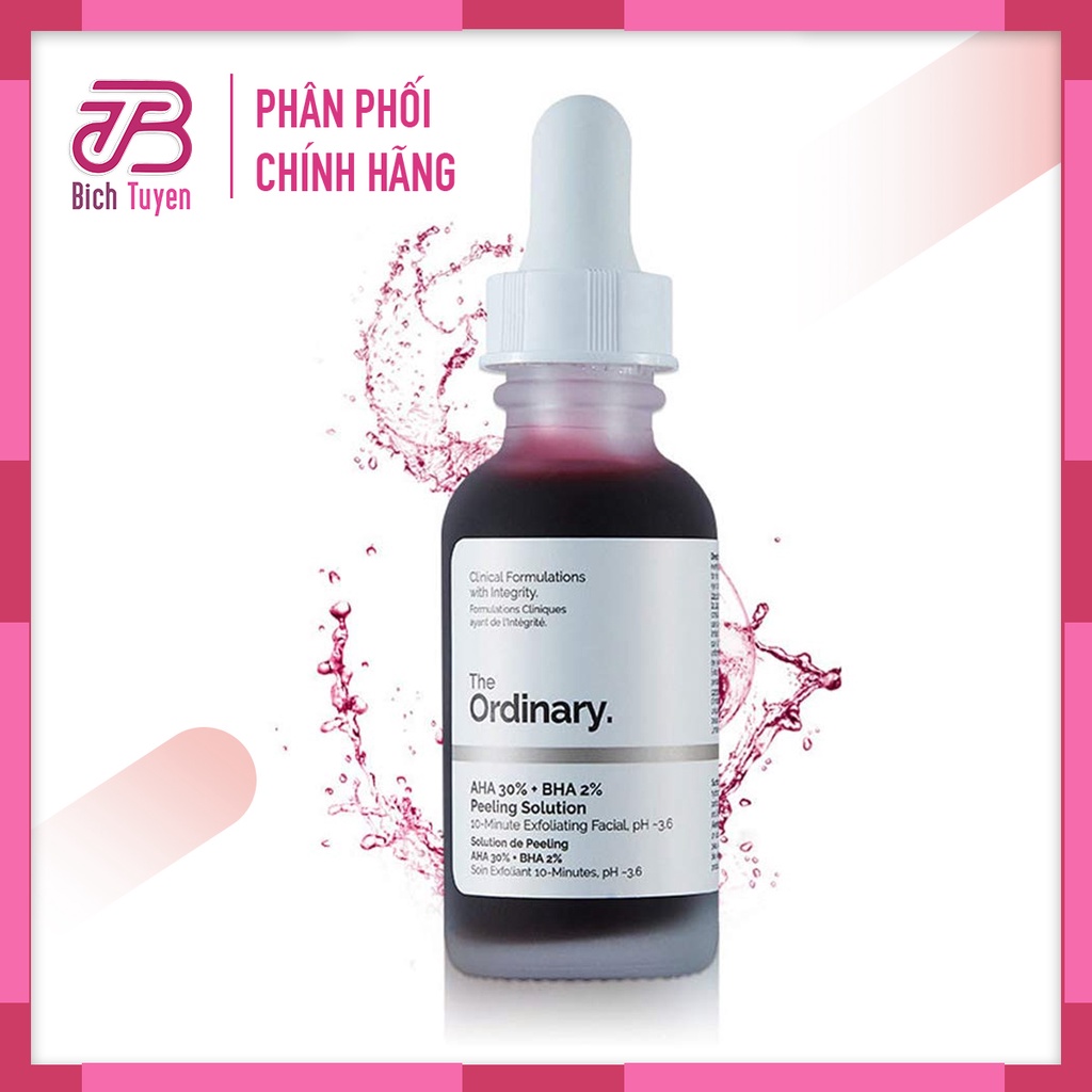 THE ORDINARY Serum tẩy tế bào chết, cải thiện mụn The Ordinary AHA 30% BHA 2% Peeling Solution 30ml BT Cosmetic