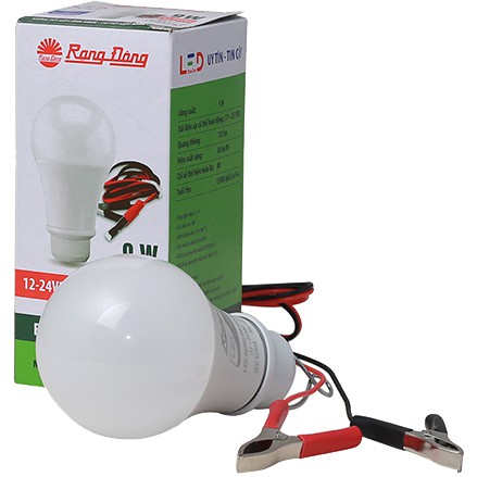 Bóng đèn LED kẹp bình ắc quy 12V - 24V DC 7W / 9W /12W Rạng Đông (Chính hãng)