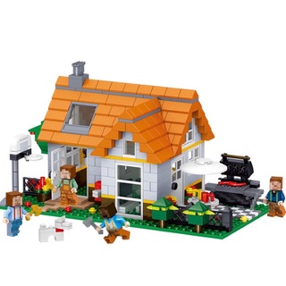 Bộ Lego Lắp Ráp Xếp Hình My World Ngôi Nhà 3in1 Có Đèn Led Phát Sáng. Lắp Ráp Ngôi Làng Sáng Tạo