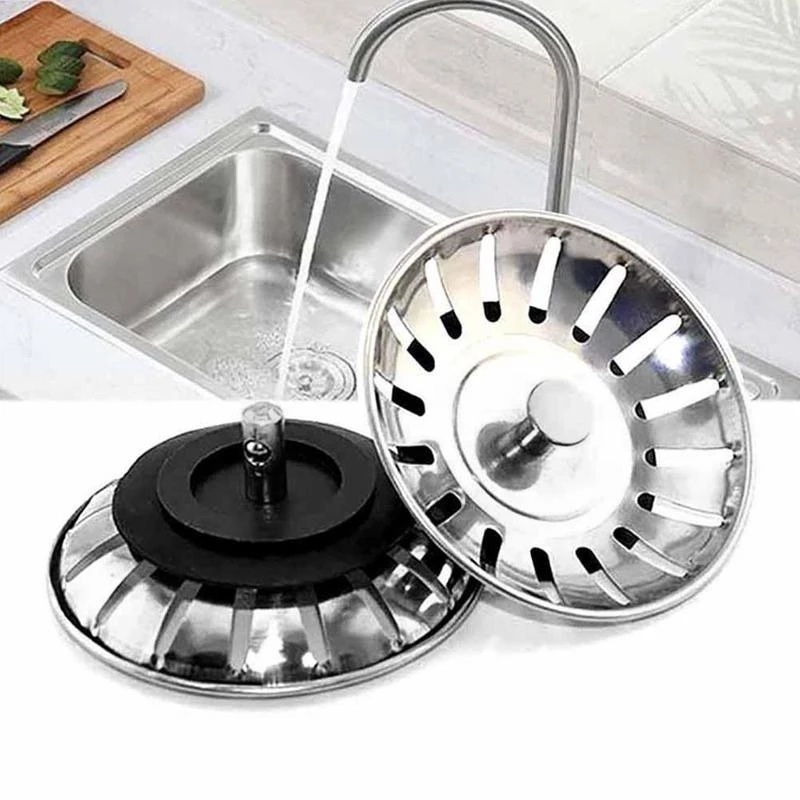 Nắp Chặn Lọc Nước Bằng Thép Không Gỉ 78mm Dành Cho Bồn Rửa Chén