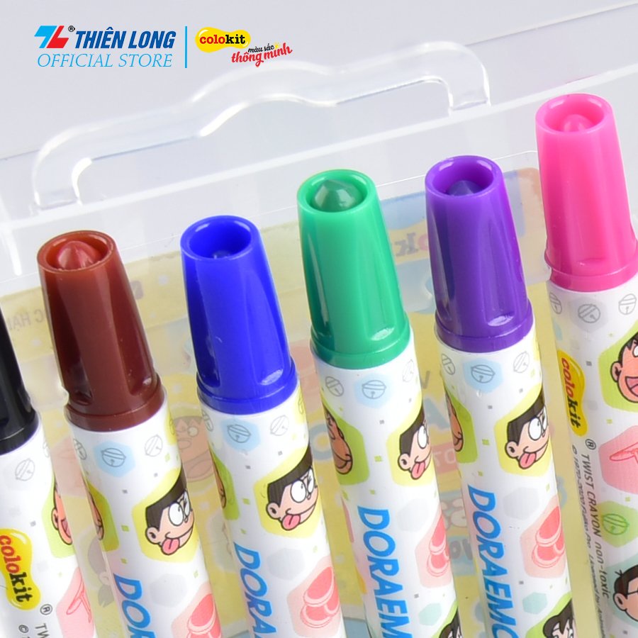 Bút sáp vặn Thiên Long Colokit- 12/18/24 màu-TCR-C007/DO- TCR-C008/DO- TCR-C009/DO