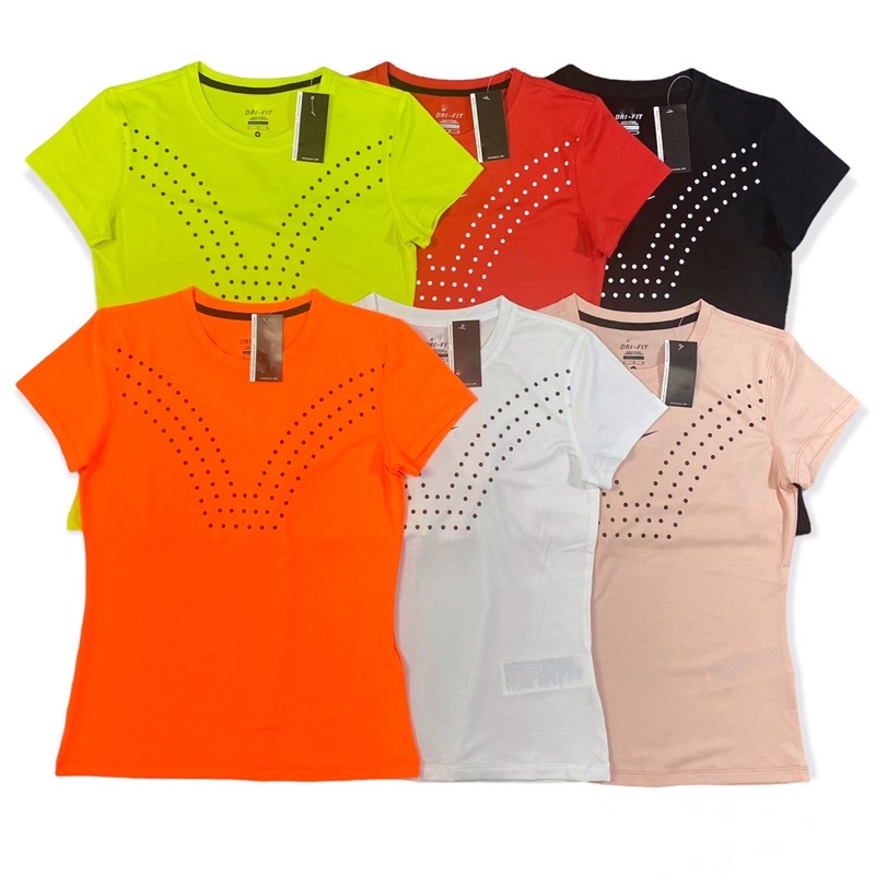 Áo cộc tay chấm bi vải thun mè thể thao tập gym yoga nữ siêu mềm mịn mát