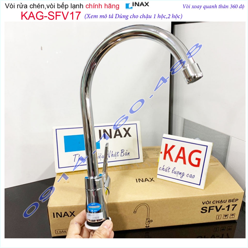 Vòi bếp lạnh LInax Nhật Bản SFV-17 tay gạt, vòi rửa chén bát LInax chính hãng  nước mạnh sử dụng siêu bền