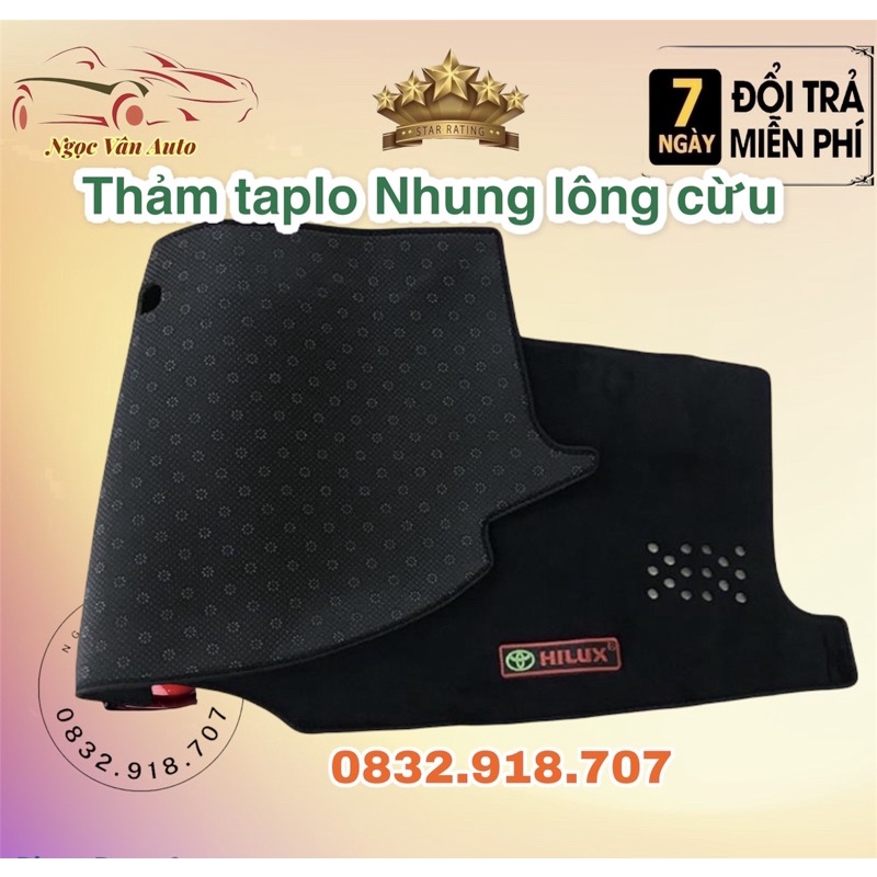 Thảm Taplo Nhung Hilux 2015 - 2019 Nhung Lông Cừu