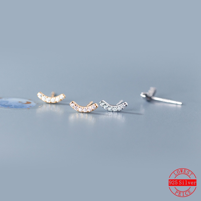 Bông tai mạ bạc 925 hình trái tim đính đá xinh xắn cho nữ